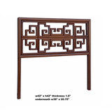 Chinese Brown Stain Geometric Pattern Wood Wall Art Twin Headboard cs7044S