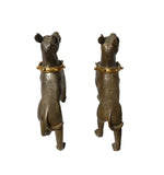 pair iron dog statue