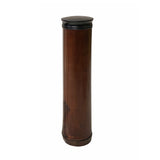 Chinese Bamboo Carved Scenery Column Shape Incense Holder Display Art ws1743BS