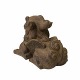 Chinese Distressed Brown Rough Marks Fengshui Pixiu Figure ws1737S