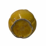Handmade Chinese Ceramic Distressed Yellow Peach Theme Vase ws1768S