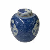 Hand-paint House Ladies Graphic Blue White Porcelain Ginger Jar ws1714S