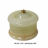 Chinese Offwhite Light Green Color Stone Carved Container Display ws1683S