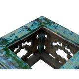 Vintage Chinese Turquoise Green Ru Yi Clay Large Square Garden Table cs7281S