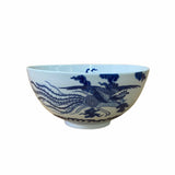 Chinese Blue & White Porcelain Hand Painted Dragon Phoenix Bowl ws1537S