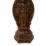 Chinese Brown Guan Yin Tara Bodhisattva Avalokitesvara Wood Statue ws1741S