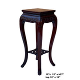 Oriental Square Red Brown Mahogany Stain Plant Stand Pedestal Table ws1628S