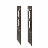 Pair of Hand-Crafted  Restored Vintage Chinese Wood Wall Panels - Carved Motifs in Red, Green, and Gold ws1614S