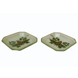 Lot Of 2 Quality Asian Artist Hand Painted Porcelain Display Square Dish vs075-2S