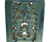 Chinese Ceramic Clay Turquoise Green Square Tall Pedestal Stand vs659S