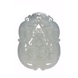 carved natural white jade plaque