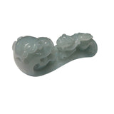 Chinese Jade Tabletop Figure With Zodiac Dragon And Pixie On Luyi Platform vs963NS