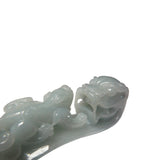 Chinese Jade Tabletop Figure With Zodiac Dragon And Pixie On Luyi Platform vs963NS