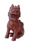 wood carved feng shui dragon statue