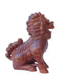 wood carved feng shui dragon statue