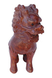 wood carved feng shui dragon statue