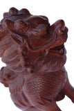 wood carved feng shui dragon statue
