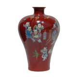 longevity old man kid porcelain red vase
