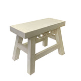 Off White  Lacquer Ru Yi Carving Plain Short Stool Table ws1564S