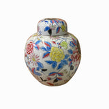 Chinese Hand Painted Colorful Peony Flowers Motif Porcelain Jar ws1565S