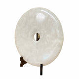 Chinese Natural White Stone Round Fengshui Home Decor Display ws1670S
