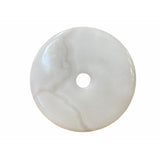 Chinese Natural White Stone Round Fengshui Home Decor Display ws1669S