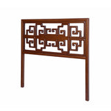 Chinese Brown Stain Geometric Pattern Wood Wall Art Twin Headboard cs7044S