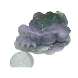 Chinese Green Purple Stone Fengshui Fortune Toad Display Figure ws1002S