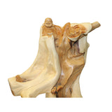 Chinese Cypress Wood Carved Irregular Shape Happy Buddha Statue ws1003S