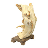 Chinese Cypress Wood Carved Irregular Shape Happy Buddha Statue ws1003S