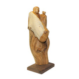 Chinese Cypress Wood Carved Irregular Shape Happy Buddha Statue ws1004S