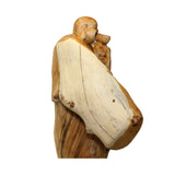 Chinese Cypress Wood Carved Irregular Shape Happy Buddha Statue ws1004S