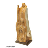Chinese Cypress Wood Carved Irregular Shape Happy Buddha Statue ws1006S