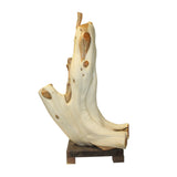 Chinese Cypress Wood Carved Irregular Shape Happy Buddha Statue ws1011S