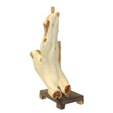 Chinese Cypress Wood Carved Irregular Shape Happy Buddha Statue ws1011S