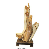 Chinese Cypress Wood Carved Irregular Shape Happy Buddha Statue ws1011S