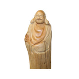 Chinese Cypress Wood Carved Irregular Shape Happy Buddha Statue ws1016S
