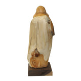 Chinese Cypress Wood Carved Irregular Shape Happy Buddha Statue ws1023S