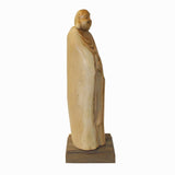 Chinese Cypress Wood Carved Irregular Shape Happy Buddha Statue ws1027S