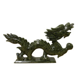 Chinese Green Stone Carved Dragon Fengshui Figure Large ws1041AS