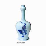 Chinese Blue White Porcelain Handpainted Foo Dog Small Vase ws1046S
