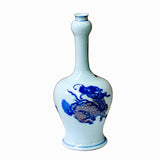 Chinese Blue White Porcelain Handpainted Foo Dog Small Vase ws1046S