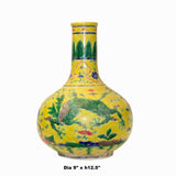 Handmade Ceramic Yellow Dimensional Flower Foo Dogs Motif Vase ws1066S