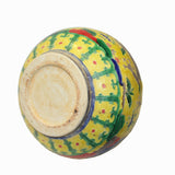 Handmade Ceramic Yellow Dimensional Flower Foo Dogs Motif Vase ws1066S