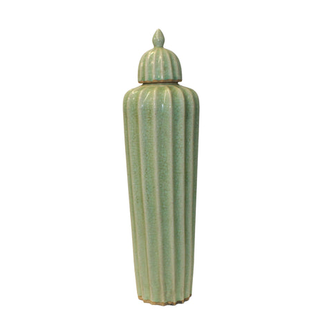 celadon vase - crackle pattern - oriental ceramic vase