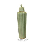 Chinese Ceramic Crackle Pattern Narrow Round Celadon Green Jar ws1068S