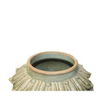 Chinese Ancient style Green Gray Ceremonial Jar with Relief Foo Dogs Motif ws1071S