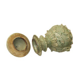 Chinese Ancient style Green Gray Ceremonial Jar with Relief Foo Dogs Motif ws1071S