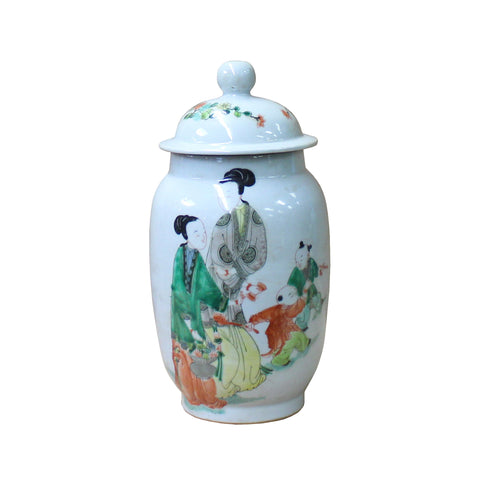 porcelain jar - flower bird - pair jar