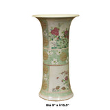Chinese Distressed Off White Porcelain Wide Mouth Flower Vase ws1085S